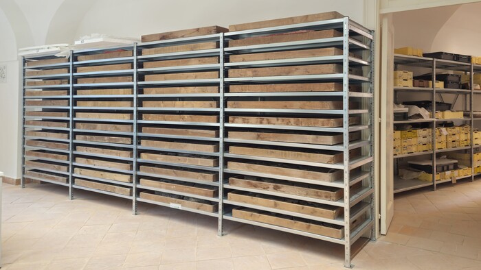Scaffale cassette lignee
